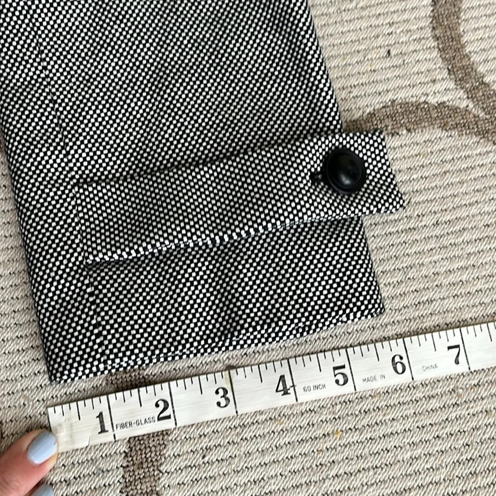 Talbots houndstooth cotton black white fully lined blazer jacket - Picture 10 of 17